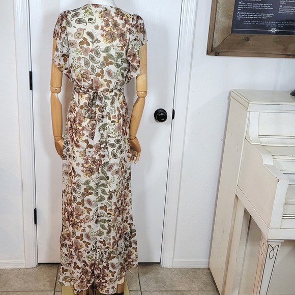 Anthropologie Drew Terra Paisley Vintage Garden Maxi Fall Dress Size Medium - Picture 10 of 14